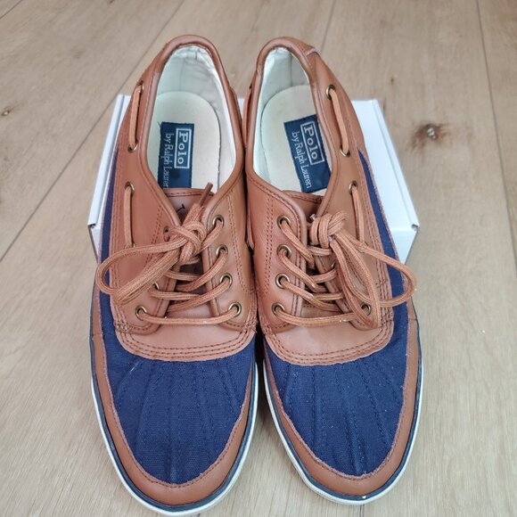 Polo Ralph Lauren Parkstone Low Canvas Leather Mens Size 12 D Duck Boat READ - Picture 5 of 12